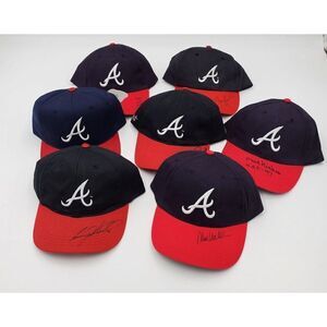 Atlanta Braves Signed Hat Lot Of 6 Phil Niekro Craig Kimbrel Terry Pendleton + M